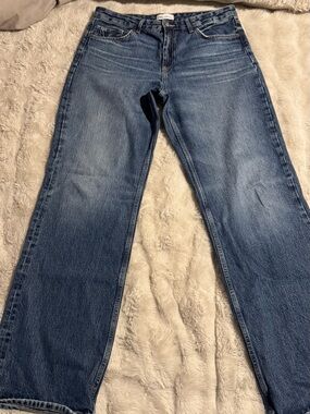 Zara Classic High-Rise Wide-Leg Jeans - Blue size 10/33 inseam